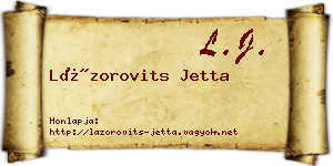 Lázorovits Jetta névjegykártya